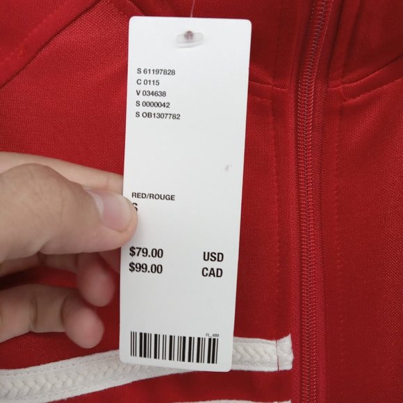 BDG Jacket Womens Small Red Vibrant Vivid Sunflower‎ Warmup Varsity Full Zip - Picture 4 of 11